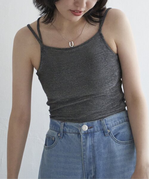 VENCEEXCHANGE（ヴァンスエクスチェンジ）の「ラメカットソーバッククロスキャミソール（キャミソール・レディース・ネイビー/グレー/シルバー/ブラック・FREE）」の11枚目の写真
