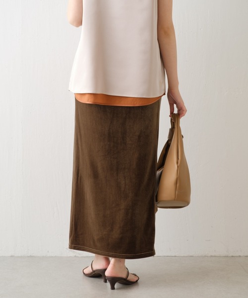 COLLAGE GALLARDAGALANTE（コラージュガリャルダガランテ）の「ベロアカットスカート（スカート・レディース・ブラウン/ブラック・FREE）」の4枚目の写真