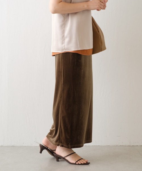 COLLAGE GALLARDAGALANTE（コラージュガリャルダガランテ）の「ベロアカットスカート（スカート・レディース・ブラウン/ブラック・FREE）」の5枚目の写真