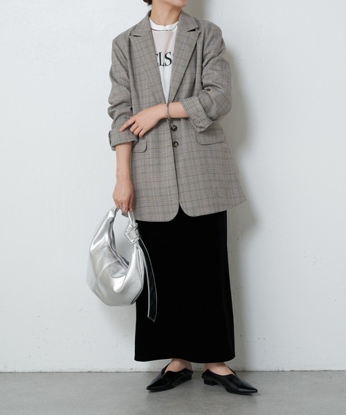 COLLAGE GALLARDAGALANTE（コラージュガリャルダガランテ）の「ベロアカットスカート（スカート・レディース・ブラウン/ブラック・FREE）」の22枚目の写真