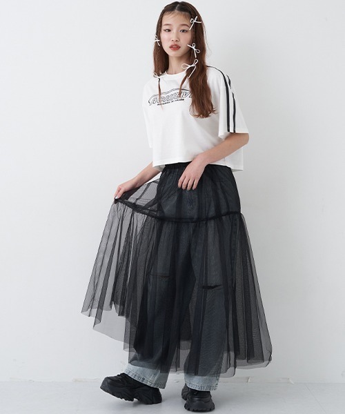 LOVETOXIC（ラブトキシック）の「厚底スニーカー（スニーカー・キッズ・オフホワイト/ブラック・S/M/L）」の4枚目の写真