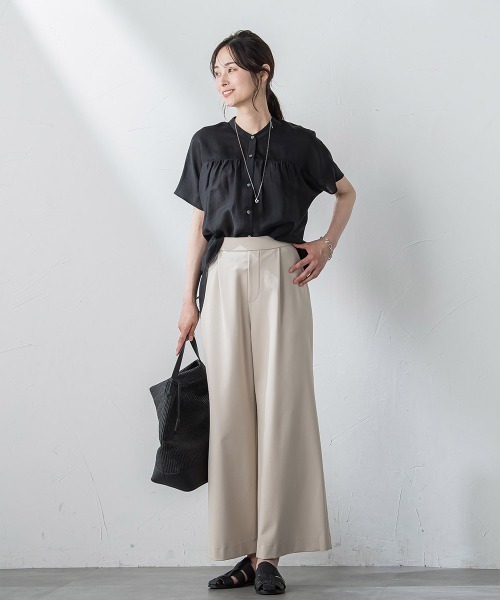 LAUTREAMONT(ロートレアモン)の「【WEB限定】UVカットストレッチパンツ≪セットアップ対応/洗濯機で洗える/吸水速乾≫(スラックス・レディース・カーキ/ブラウン/ネイビー/ベージュ・9号/11号)」の7枚目の写真