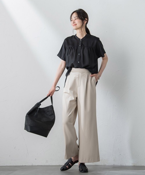 LAUTREAMONT(ロートレアモン)の「【WEB限定】UVカットストレッチパンツ≪セットアップ対応/洗濯機で洗える/吸水速乾≫(スラックス・レディース・カーキ/ブラウン/ネイビー/ベージュ・9号/11号)」の8枚目の写真
