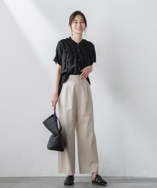 LAUTREAMONT(ロートレアモン)の「【WEB限定】UVカットストレッチパンツ≪セットアップ対応/洗濯機で洗える/吸水速乾≫(スラックス・レディース・カーキ/ブラウン/ネイビー/ベージュ・9号/11号)」の9枚目の写真