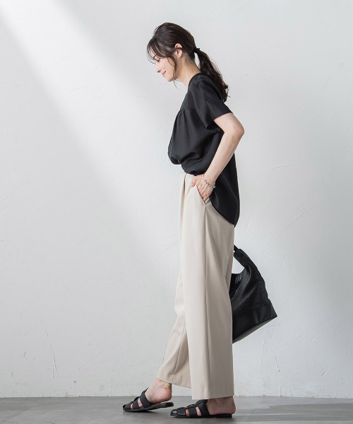 LAUTREAMONT(ロートレアモン)の「【WEB限定】UVカットストレッチパンツ≪セットアップ対応/洗濯機で洗える/吸水速乾≫(スラックス・レディース・カーキ/ブラウン/ネイビー/ベージュ・9号/11号)」の10枚目の写真