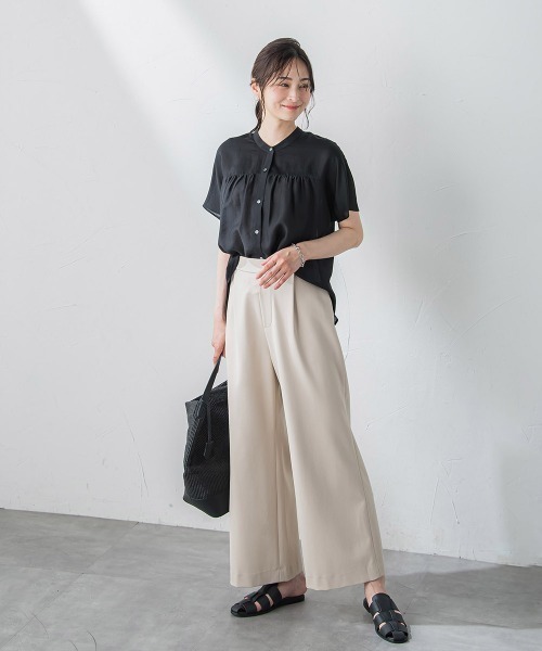 LAUTREAMONT(ロートレアモン)の「【WEB限定】UVカットストレッチパンツ≪セットアップ対応/洗濯機で洗える/吸水速乾≫(スラックス・レディース・カーキ/ブラウン/ネイビー/ベージュ・9号/11号)」の12枚目の写真