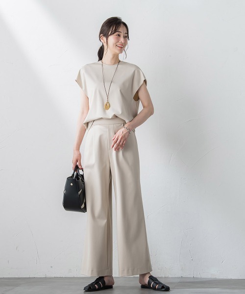 LAUTREAMONT(ロートレアモン)の「【WEB限定】UVカットストレッチパンツ≪セットアップ対応/洗濯機で洗える/吸水速乾≫(スラックス・レディース・カーキ/ブラウン/ネイビー/ベージュ・9号/11号)」の13枚目の写真