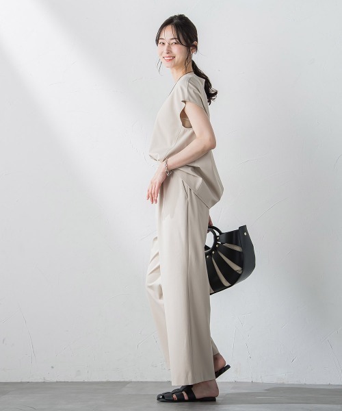LAUTREAMONT(ロートレアモン)の「【WEB限定】UVカットストレッチパンツ≪セットアップ対応/洗濯機で洗える/吸水速乾≫(スラックス・レディース・カーキ/ブラウン/ネイビー/ベージュ・9号/11号)」の15枚目の写真