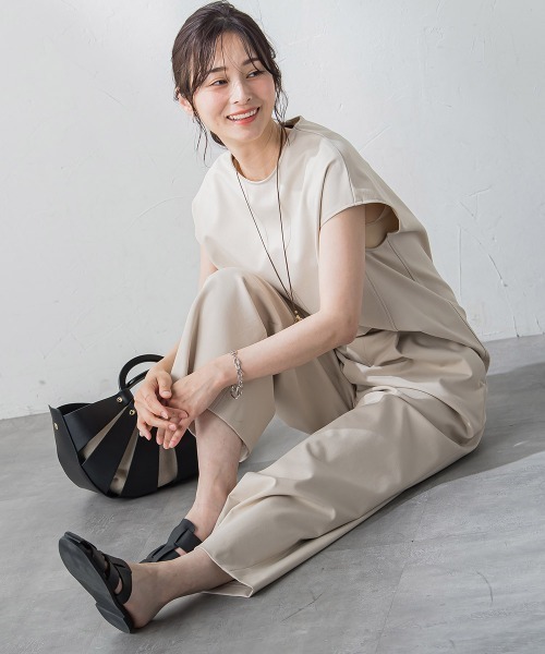 LAUTREAMONT(ロートレアモン)の「【WEB限定】UVカットストレッチパンツ≪セットアップ対応/洗濯機で洗える/吸水速乾≫(スラックス・レディース・カーキ/ブラウン/ネイビー/ベージュ・9号/11号)」の17枚目の写真
