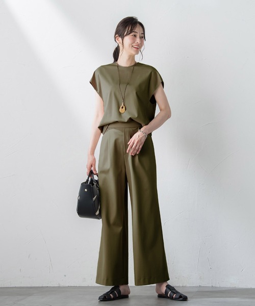LAUTREAMONT(ロートレアモン)の「【WEB限定】UVカットストレッチパンツ≪セットアップ対応/洗濯機で洗える/吸水速乾≫(スラックス・レディース・カーキ/ブラウン/ネイビー/ベージュ・9号/11号)」の19枚目の写真