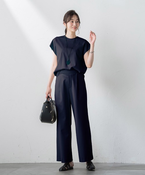 LAUTREAMONT(ロートレアモン)の「【WEB限定】UVカットストレッチパンツ≪セットアップ対応/洗濯機で洗える/吸水速乾≫(スラックス・レディース・カーキ/ブラウン/ネイビー/ベージュ・9号/11号)」の21枚目の写真