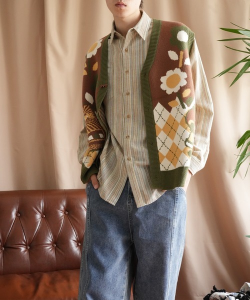 90s 00s ヴィンテージ エルメス コットンニット ベスト XL アーガイル 90s 00s ヴィンテージ エルメス コットンニット ベスト XL アーガイル