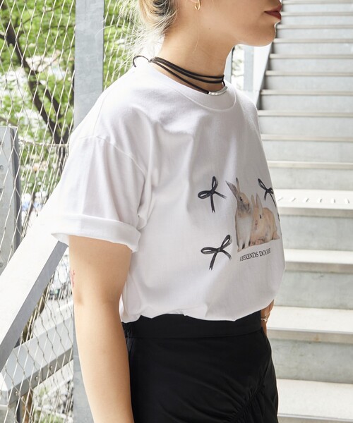 Firsthand（ファーストハンド）の「Firsthand/ファーストハンド オーガニックコットンアニマルプリントTシャツ2 / フロントデザインTシャツ / 半袖TEE（Tシャツ/カットソー・レディース・ホワイト/その他・ONE SIZE）」の5枚目の写真