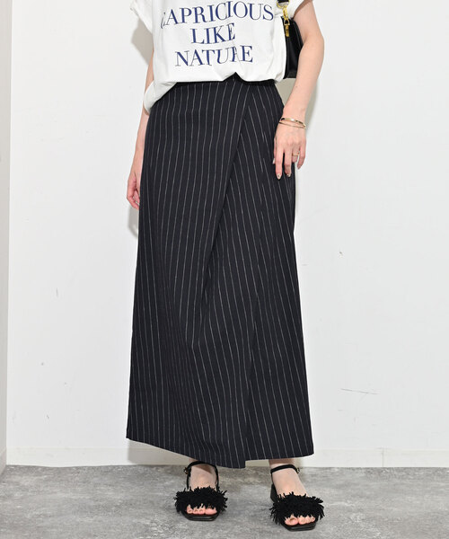 スローブイエナ黒 リネン混 ロングスカート サイズF リネン スローブイエナ黒 リネン混 ロングスカート サイズF リネン
