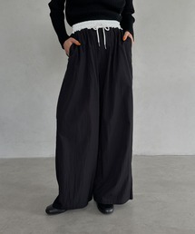 MYMOOD. | 配色ナイロンワイドパンツ(その他パンツ)