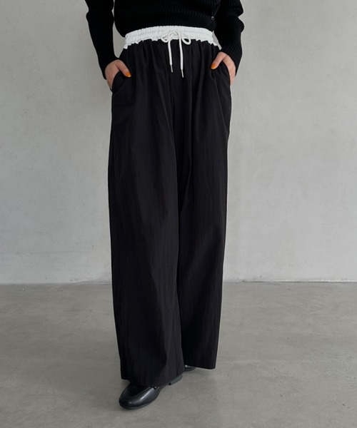 MYMOOD.（マイムード）の「配色ナイロンワイドパンツ（その他パンツ・レディース・ブラック/ネイビー・FREE）」の6枚目の写真