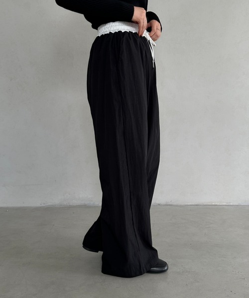 MYMOOD.（マイムード）の「配色ナイロンワイドパンツ（その他パンツ・レディース・ブラック/ネイビー・FREE）」の9枚目の写真