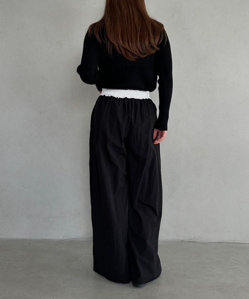 MYMOOD.（マイムード）の「配色ナイロンワイドパンツ（その他パンツ・レディース・ブラック/ネイビー・FREE）」の13枚目の写真