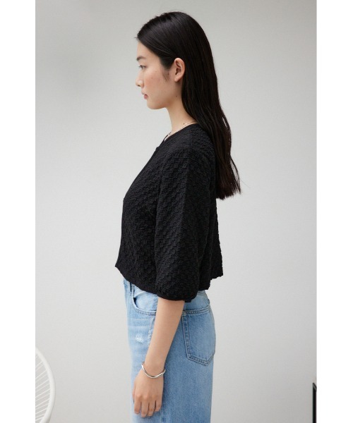 AZUL by moussy（アズールバイマウジー）の「ポップコーンカットカーディガン（カーディガン/ボレロ・レディース・オレンジ/ブラック/オフホワイト・FREE）」の18枚目の写真