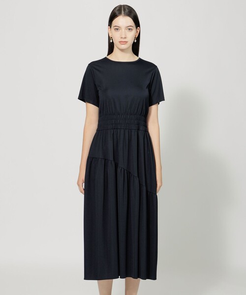 【セール】【EPOCA STORIA】 ストレッチジャージー シャーリングワンピース 《WEB＆EPOCA THE SHOP店舗限定》（ワンピース）｜EPOCA（エポカ）