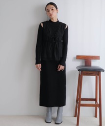 LADYMADE | リボンチュールトップス×ラメニットワンピースセット(ワンピース)