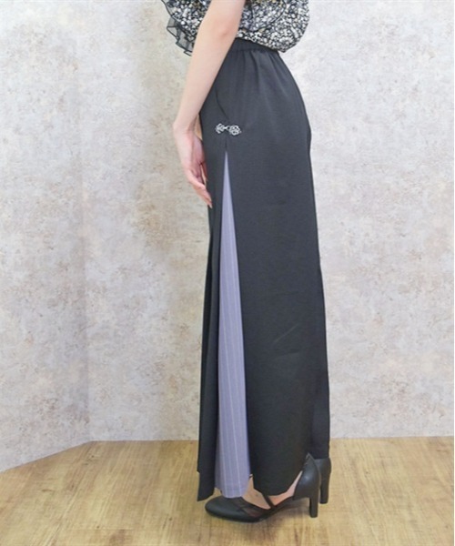 axes femme（アクシーズファム）の「サイドストライプワイドパンツ（その他パンツ・レディース・ブラック/パープル/ブルー・FREE）」の5枚目の写真