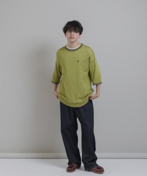 MUHET（ミュエータ）の「シアーラインTシャツ（Tシャツ/カットソー・レディース・ブラック/カーキ・MEDIUM/X-LARGE）」の7枚目の写真