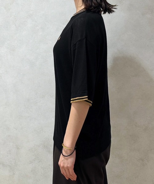MUHET（ミュエータ）の「シアーラインTシャツ（Tシャツ/カットソー・レディース・ブラック/カーキ・MEDIUM/X-LARGE）」の12枚目の写真