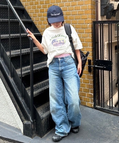 nemne store(ネンネストア)の「【keel】SheepプリントTシャツ(Tシャツ/カットソー・レディース・スミクロ/オフホワイト・SMALL/MEDIUM)」の4枚目の写真