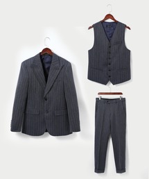 Cloudstyle（クラウドスタイル）の「【Cloudstyle】ストライプ シングル2ボタン スーツ オールシーズン セットアップ  ビジネス スリーピーススーツ（スーツセット）」