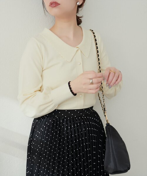 natural couture（ナチュラルクチュール）の「【WEB限定】osono衿付きキレイめニット（ニット/セーター・レディース・ミント/モカ/ネイビー/オフホワイト/ブラック・FREE）」の20枚目の写真