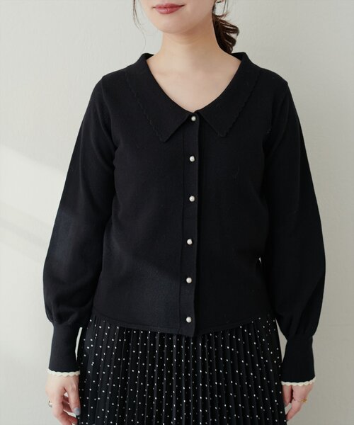 natural couture（ナチュラルクチュール）の「【WEB限定】osono衿付きキレイめニット（ニット/セーター・レディース・ミント/モカ/ネイビー/オフホワイト/ブラック・FREE）」の10枚目の写真