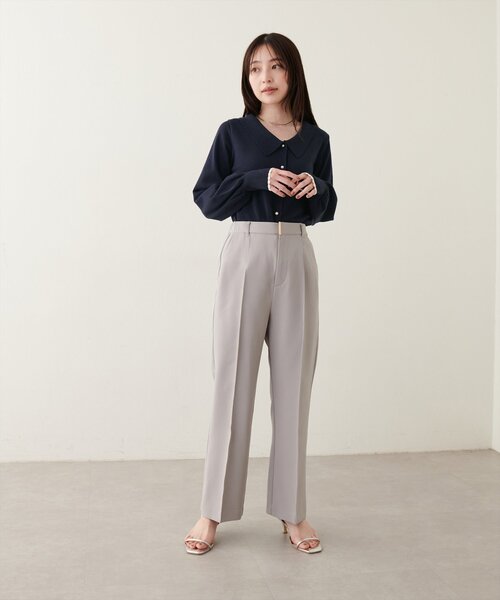 natural couture（ナチュラルクチュール）の「【WEB限定】osono衿付きキレイめニット（ニット/セーター・レディース・ミント/モカ/ネイビー/オフホワイト/ブラック・FREE）」の8枚目の写真