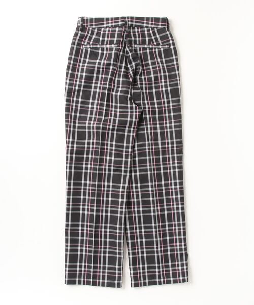 sulvam 23ss チェックスラックス 断ち切りスラックス | sulvam