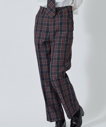 WEGO/スクールチェックスリムスラックス
