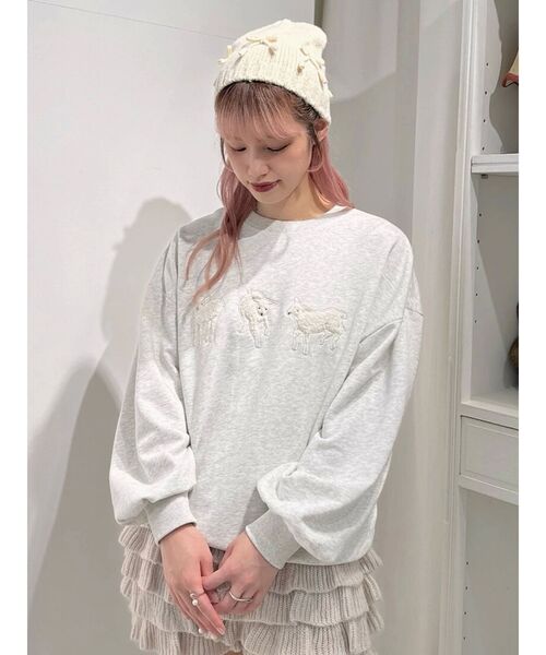 merry jenny（メリージェニー）の「ribbonビーニー　/　リボンビーニー（ニットキャップ/ビーニー・レディース・ブラック/グレー/アイボリー・FREE）」の11枚目の写真