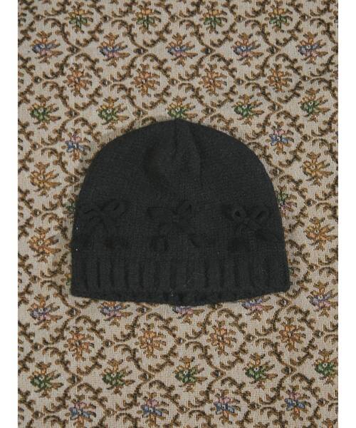 merry jenny（メリージェニー）の「ribbonビーニー　/　リボンビーニー（ニットキャップ/ビーニー・レディース・ブラック/グレー/アイボリー・FREE）」の13枚目の写真