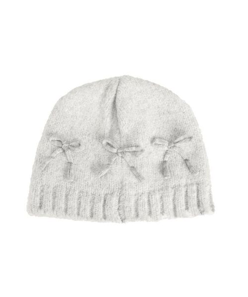 merry jenny（メリージェニー）の「ribbonビーニー　/　リボンビーニー（ニットキャップ/ビーニー・レディース・ブラック/グレー/アイボリー・FREE）」の19枚目の写真
