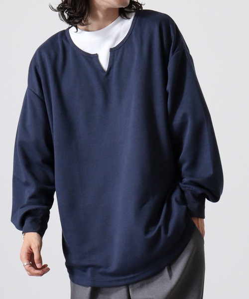 FUNALIVE(ファンアライブ)の「Simple plain oversized sweatshirt / シンプル無地オーバーサイズスウェットトレーナー キーネック/クルーネック unisex(スウェット・メンズ・ブラック/ホワイト系1/ホワイト系2/グレー系2/オフホワイト/杢グレー/ベージュ系1/ネイビー系2/ブラック系2/グリーン/グレー系1/ネイビー系1/ブラック系1/ベージュ系2/グリーン系2/ベージュ/チャコール・M/L/XL)」の17枚目の写真