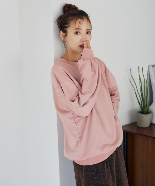 mysty woman(ミスティウーマン)の「【スタッフプロデュース/WEB限定】MiO企画・ちび刺繍ロゴスウェット 149818(スウェット・レディース・ベージュ/アイボリー/ピンク・FREE)」の13枚目の写真