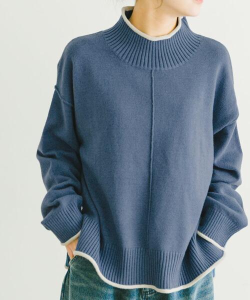 ITEMS URBANRESEARCH（アイテムズ アーバンリサーチ）の「ハイショクハイネックニット（ニット/セーター・レディース・ブラック/グレー/オフホワイト/レッド/ライトグレー/グリーン/ブルー・FREE）」の6枚目の写真