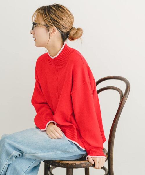 ITEMS URBANRESEARCH（アイテムズ アーバンリサーチ）の「ハイショクハイネックニット（ニット/セーター・レディース・ブラック/グレー/オフホワイト/レッド/ライトグレー/グリーン/ブルー・FREE）」の13枚目の写真