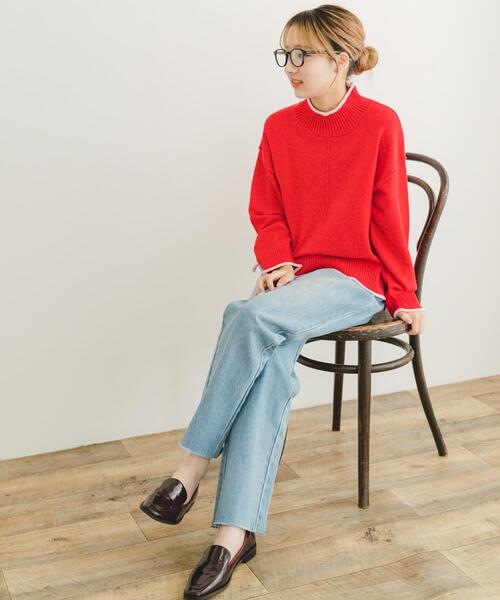 ITEMS URBANRESEARCH（アイテムズ アーバンリサーチ）の「ハイショクハイネックニット（ニット/セーター・レディース・ブラック/グレー/オフホワイト/レッド/ライトグレー/グリーン/ブルー・FREE）」の15枚目の写真