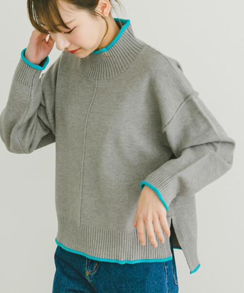 ITEMS URBANRESEARCH（アイテムズ アーバンリサーチ）の「ハイショクハイネックニット（ニット/セーター・レディース・ブラック/グレー/オフホワイト/レッド/ライトグレー/グリーン/ブルー・FREE）」の18枚目の写真