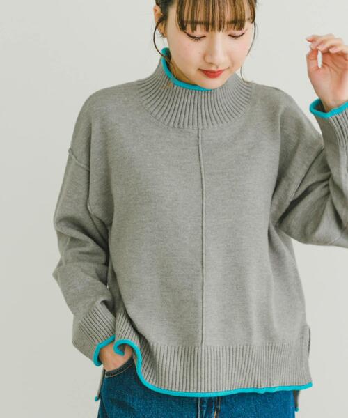 ITEMS URBANRESEARCH（アイテムズ アーバンリサーチ）の「ハイショクハイネックニット（ニット/セーター・レディース・ブラック/グレー/オフホワイト/レッド/ライトグレー/グリーン/ブルー・FREE）」の19枚目の写真