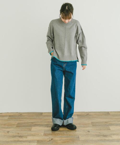 ITEMS URBANRESEARCH（アイテムズ アーバンリサーチ）の「ハイショクハイネックニット（ニット/セーター・レディース・ブラック/グレー/オフホワイト/レッド/ライトグレー/グリーン/ブルー・FREE）」の22枚目の写真