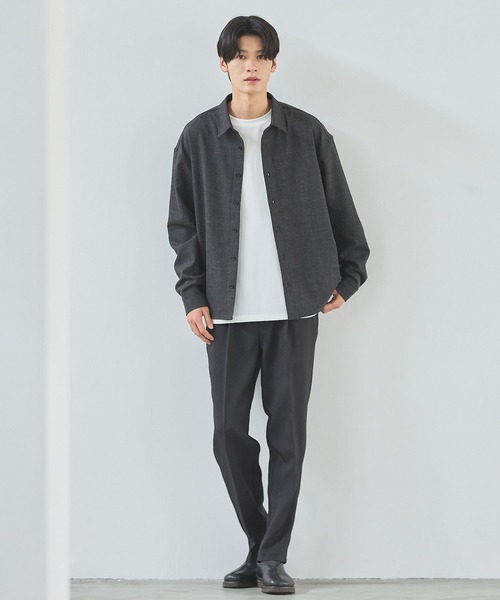 ESSENTIALS WARDROBE(エッセンシャルワードローブ)の「TRメランジポリストレッチ長袖シャツ(シャツ/ブラウス・メンズ・ブラック/杢グレー/ネイビー・L/M/S/XL)」の8枚目の写真