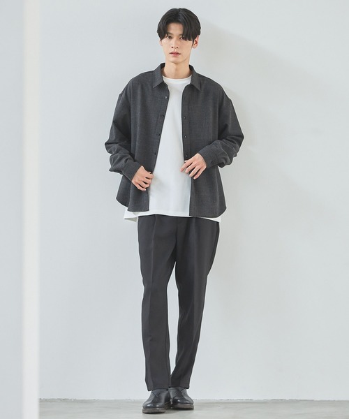 ESSENTIALS WARDROBE(エッセンシャルワードローブ)の「TRメランジポリストレッチ長袖シャツ(シャツ/ブラウス・メンズ・ブラック/杢グレー/ネイビー・L/M/S/XL)」の10枚目の写真