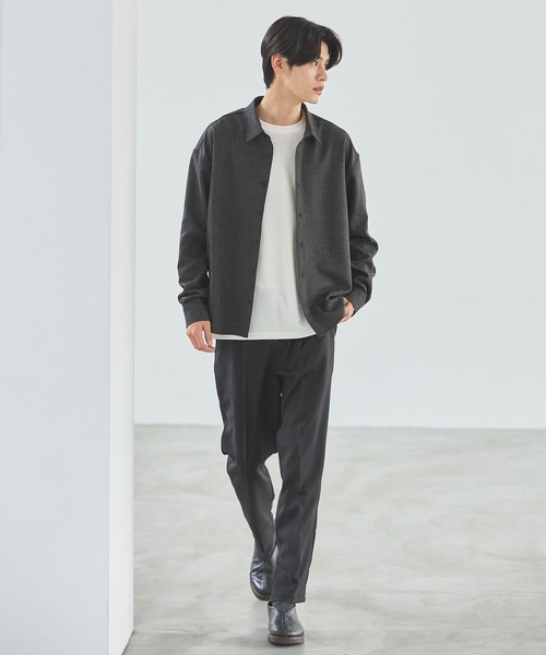 ESSENTIALS WARDROBE(エッセンシャルワードローブ)の「TRメランジポリストレッチ長袖シャツ(シャツ/ブラウス・メンズ・ブラック/杢グレー/ネイビー・L/M/S/XL)」の11枚目の写真