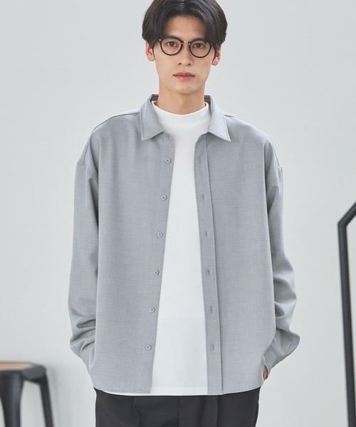 TRメランジポリストレッチ長袖シャツ（シャツ/ブラウス）｜ESSENTIALS